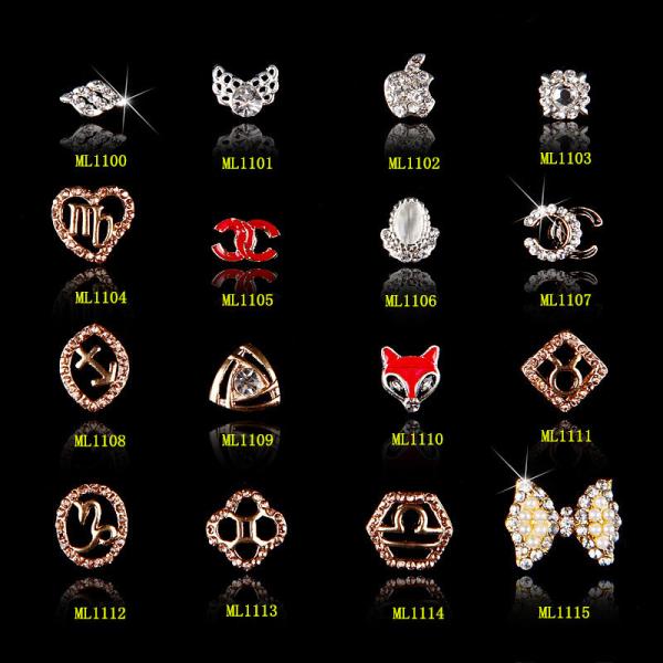 Hot NEW Wholesale Alloy Jewelry 3D Nail Art Jewelry Nail rhinestones Sticker Supplier Number ML1100-1115