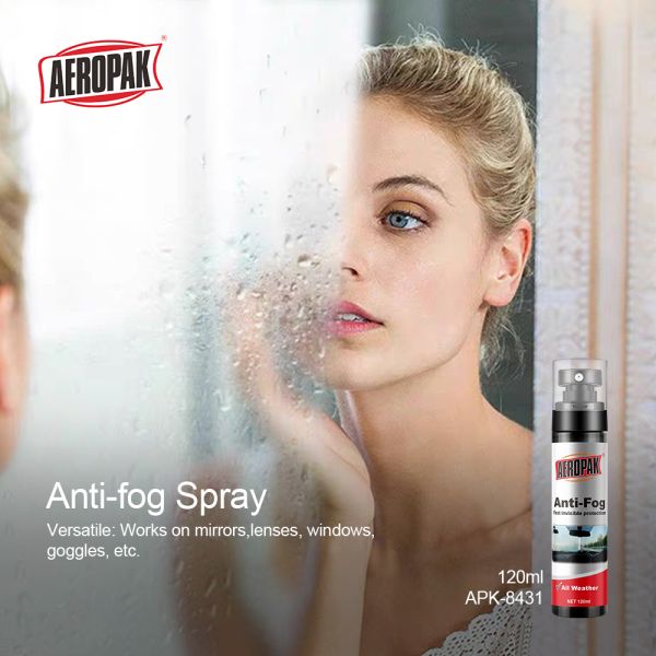 Aeropak 120ml Car Windshield & Window Anti-Fog Spray-Long Lasting No Streaks High Transparency