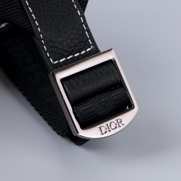 Men Essentials Christian Dior Gallop Backpack Black Grained Leather Calf