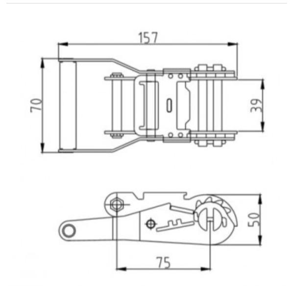 10 le rochet verrouillable de pouce 22000lb de la tonne 3 amarrent des courroies