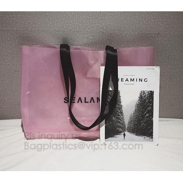 pvc transparent zipper bikini cosmetic bag, tote lady waterproof PVC swimming transparent beach bag, beach bag swimming