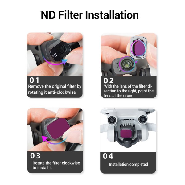 Lightweight Drone ND Filter ND8 ND16 ND32 ND64 DJI Mini 3 Pro ND Filters With Multi Layer Coating Optical Glass