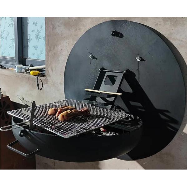 гриль барбекю стали углерода ямы огня 800мм горящий древесиной установленный стеной вися