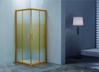 Salle de bain OEM / ODM Cabinet de douche en verre avec poignée en acier inoxydable doré