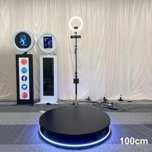 LED Light Dia 115cm Manual 360 Photo Booth Machine With Flight Case