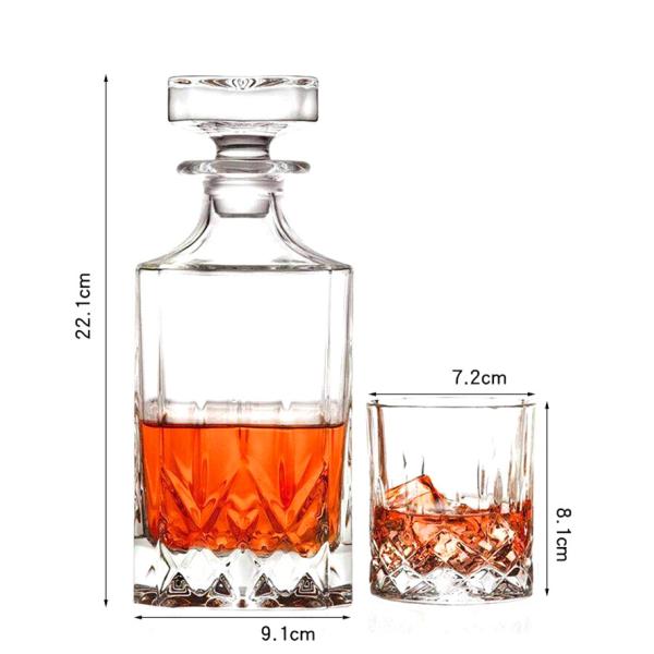 Неэтилированный ясный графинчик красного вина, уникальный форменный набор стекла ликера вискиа