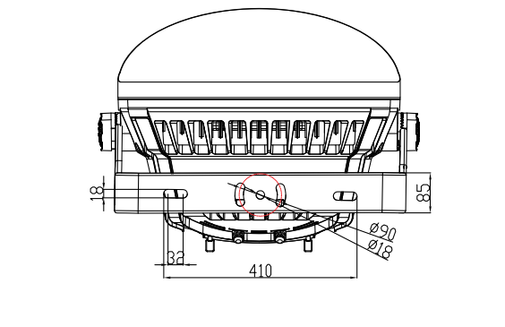 DC42V 1000W Высокая мощность IP66 водонепроницаемый конный фонарь Башня крана Светодиодный высокомастный фонарь