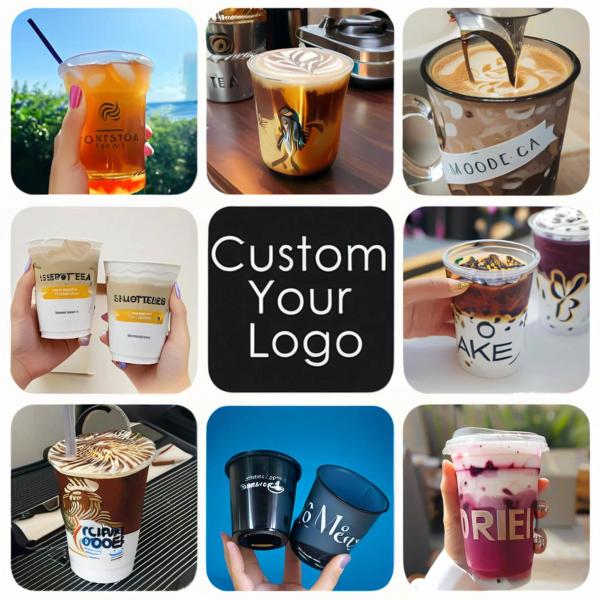 Logo personnalisé en forme de U Gobelets en plastique en PP 500 ml boisson froide jetable Boba Thé glacé Café clair Gobelets en plastique à fond rond avec couvercle