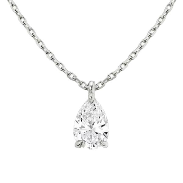 925 Sterling Silver Pear Cut Zircon Pendant Necklace for Women
