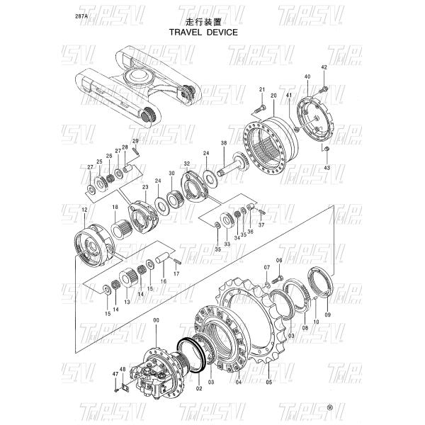 4285323 Goupille de protection de déplacement pour excavatrice EX200-5, pièces détachées électroniques