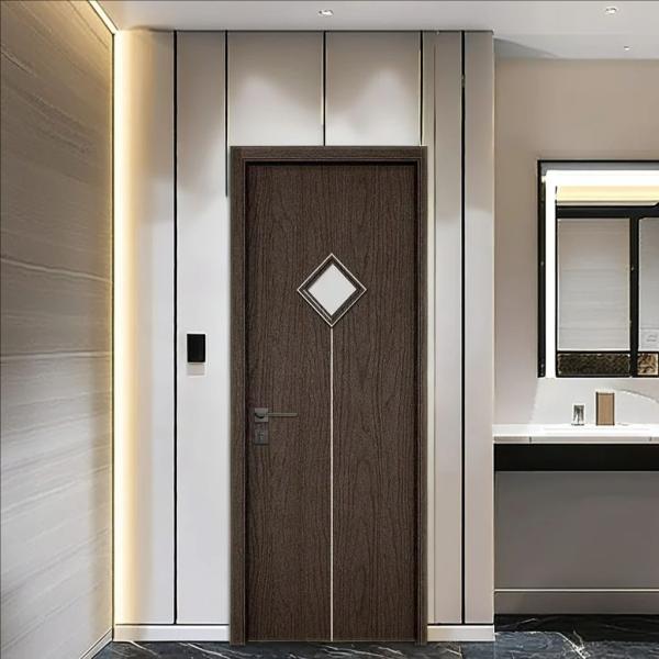 2025 New Design 35/45mm Thickness Formaldehyde-free Heat Insulation WPC Glass Hollow Door