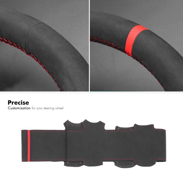 Car Accessories Hand Siticthed Black Genuine Leather Steering Wheel Cover for Ford Falcon 2002-2008