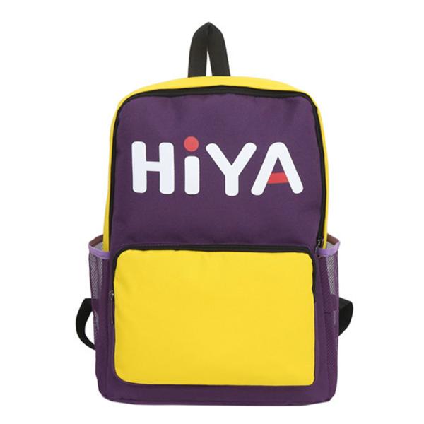 new Oxford cloth color contrast backpack fashion sports letters printed men's and women's outdoor leisure backpack