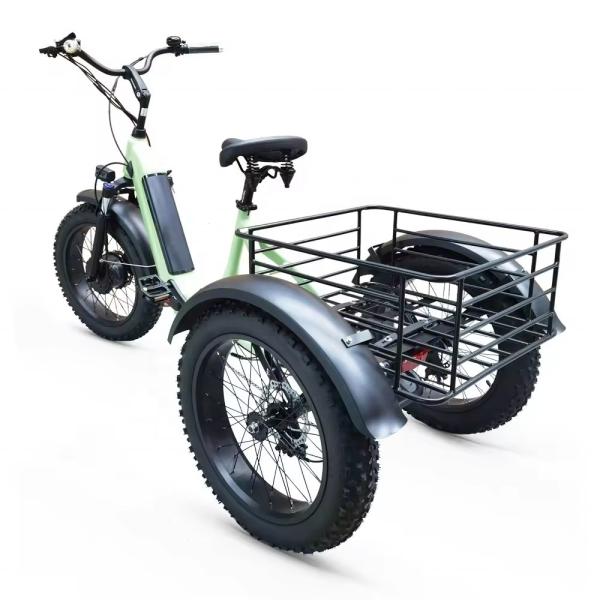 Aluminum Alloy Frame 3 Wheel Electric Tricycle Folding 20 Inch Fat Tire Electric Cargo Bike