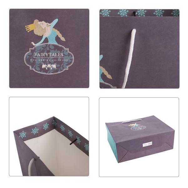 Custom Logo Offset Printing Grey 230GSM Art Paper Gift Bags