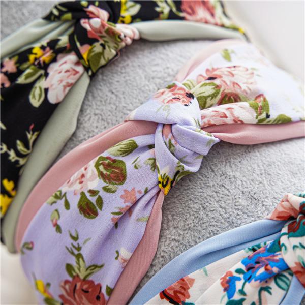 GLH035 Floral girls fabric elastic lace headbands wide edge headband fabric pressure hair clip