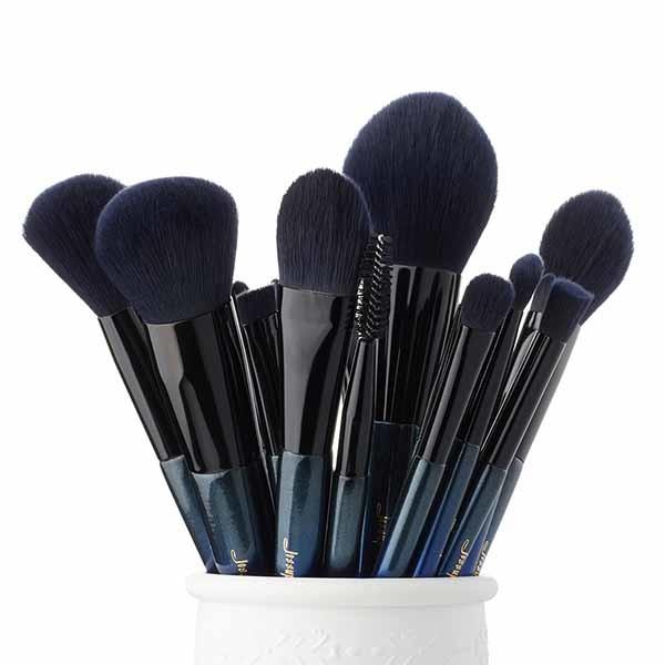 portable No fading Blue Handle Makeup Brushes Faux Squirrel Hair