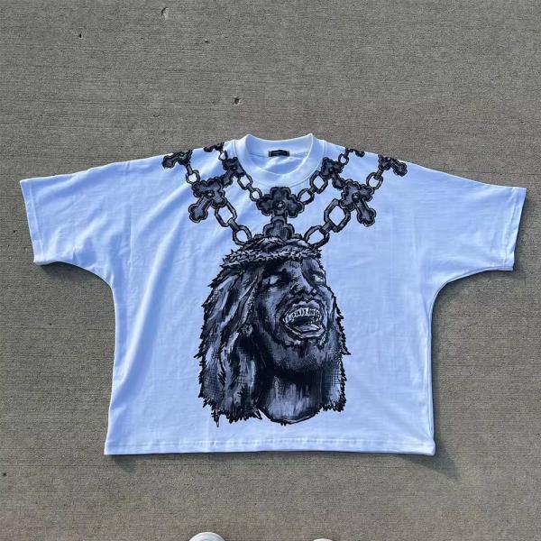 Street Wear Graphic Design 300Gsm Man Oversized Cropped Boxy Tee Shirt