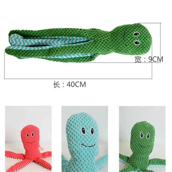 16 Inch Squeaky Octopus Dog Toy Red / Blue / Green Stuffed Octopus Dog Toy