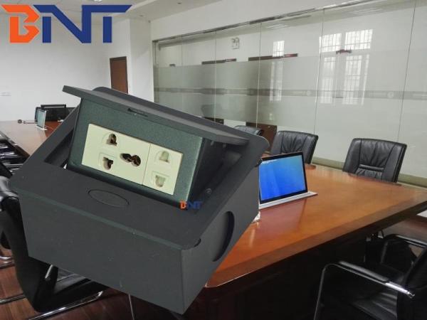 Painel liga de zinco de canto oval BD300-1R do soquete preto do couro cru do poder do PNF-Acima