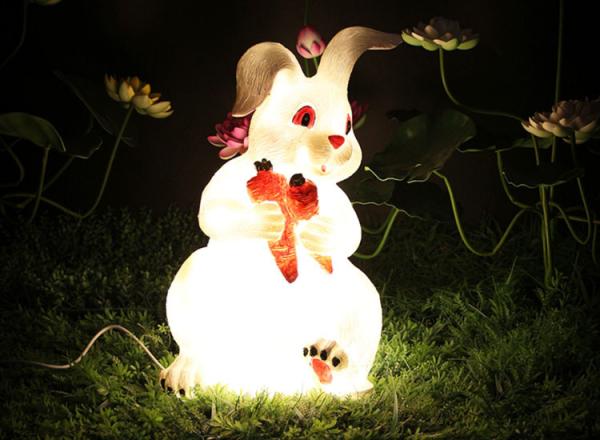 Resin rabbit lights garden landscape lawn lamp park scenic spot cartoon animal grassland beautiful bright lamp