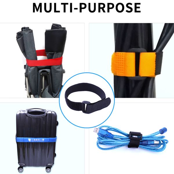 DANSKY Nylon Polyester Standard  Hook and Loop Strap With Plastic Buckle Reusable Self-lock Cinch Strap