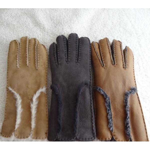 Genuine leather gloves fur gloves winter double face shearing gloves