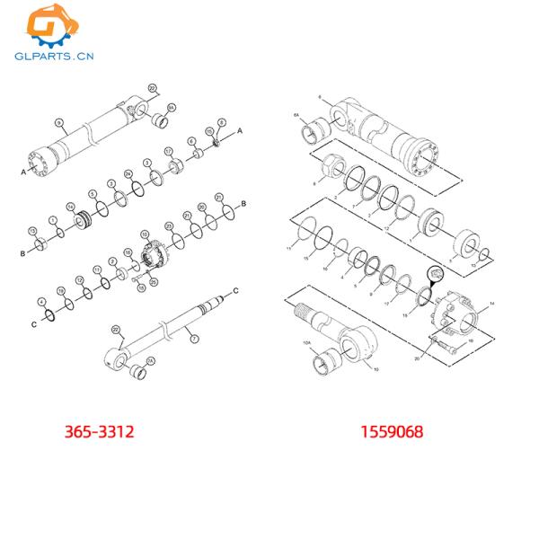 E385 E390F 390D Cat Boom cilindro 1559068 356-0663 362-9780 365-3312 204-4916