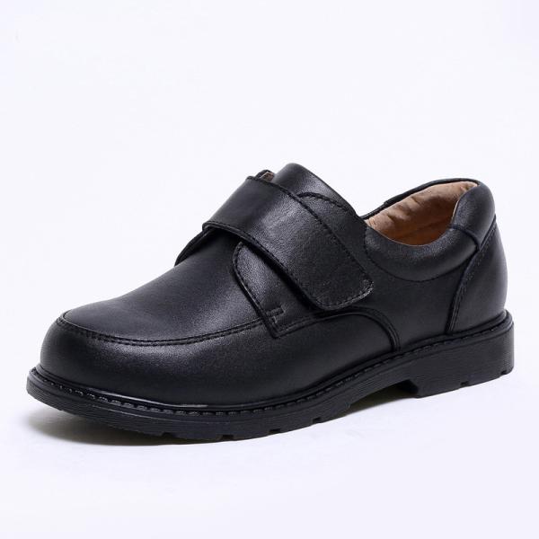 Sapatos escolares de couro Unisex Preto Tamanho 26-45 Salto plano Com revestimento de couro