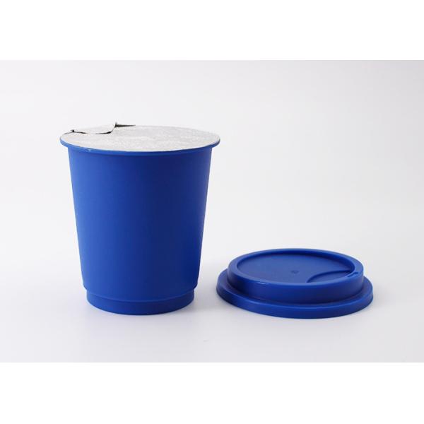 cápsulas azules de la vaina del café de la capacidad 30g con el trazador de líneas y la tapa de aluminio de sello