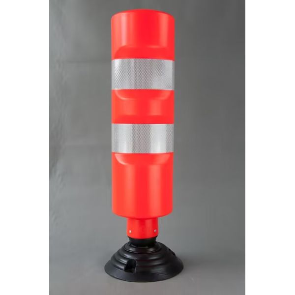 Chile Warning Spring Post 830mm Orange blue Flexible Traffic Bollard Reflective Road 1.7kgs Delineator Post for road construction diviner