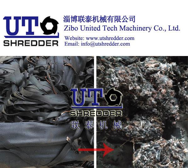 tire cord fabric shredder/  rubber fabric shredder/ two shaft shredder/ two engines crusher/ impregnated fabric shredder