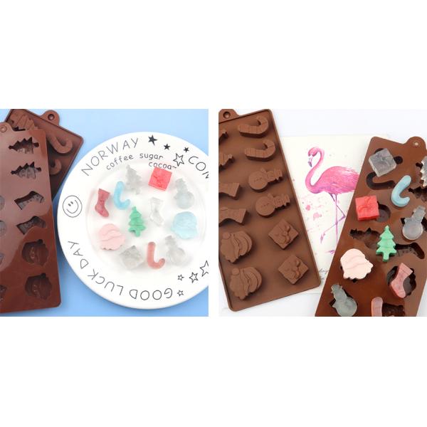 Christmas Chocolate Mold Shaped Cute Bpa Free Food-grade Silicone Cake Molds