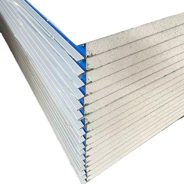 Painel Sandwich de lã de rocha resistente ao fogo moderno 100 kg/m3 para isolamento de telhados e paredes de armazém