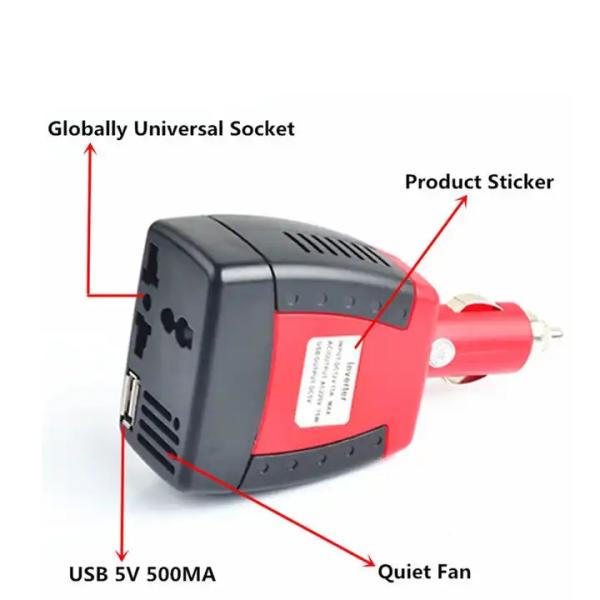 Smart Quick Usb Charger 24V Dc To 220V Ac 75W Car Inverter Regenerative Braking Electric 75W Car Power Inverter With Usb