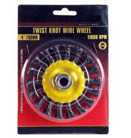 Perfect Rust Removal Twist Knot Wheel Brush 4 Inch OD For Cleaning Spot Welds