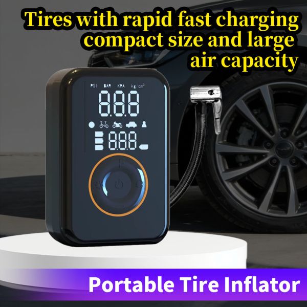Rapid Portable Tire Inflator - Compact Design, Large Air Capacity, Complete
