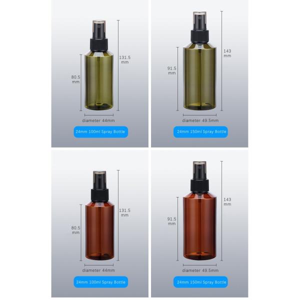 100ml 150ml Green Amber PET Hydrosol Toner Spray Bottle Cosmetic Packaging