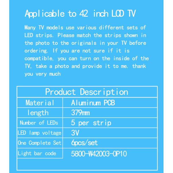 LED-42B700S Skyworth TV Backlight 42E368W RDL420FY Световой бар 5800-W42003-0P10