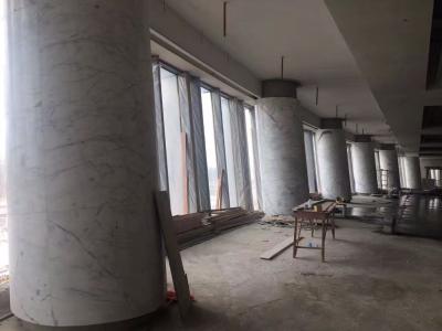 High Building Marble Columns Decorative Round White Stone Column For Hotel