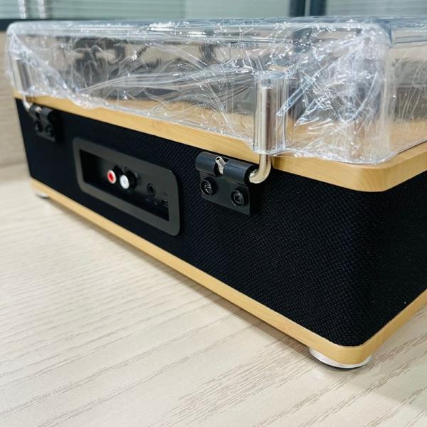 Vintage Vinyl Bluetooth Speaker Retro Design 3 Speed Record Player Speaker With Dust Cover