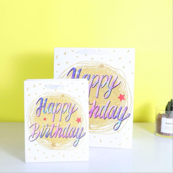 Fashion Exquisite Ivory Board Screen Printing Luxury Paper Gift Bag Shopping Boutique recyclable