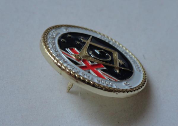3D Brass Stamping AF & AM Lapel Pin, Rope Edge Soft Enamel Pin with Gold Plating