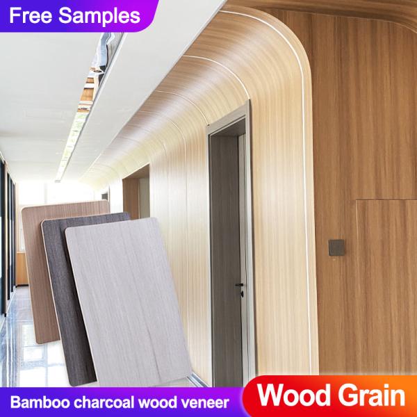 Factory Direct Sales Bamboo Charcoal Wood Veneer Bamboo Wood Fiber TV Background Wall