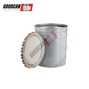 Grey Lacquer Coating Printing Conical Pail 18 Liter 4.76 Gal With Curling Flower Lug Lid