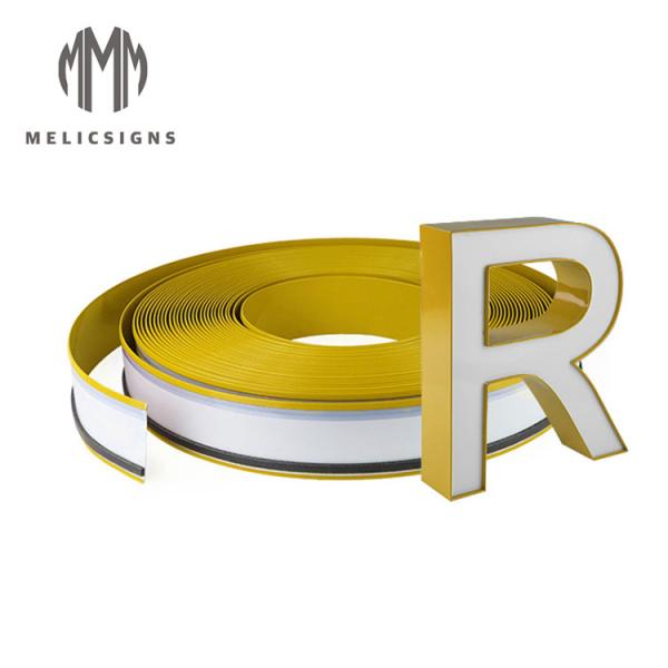 50m Yellow Color Anodized Channelume Aluminum Strip For Channel Letter