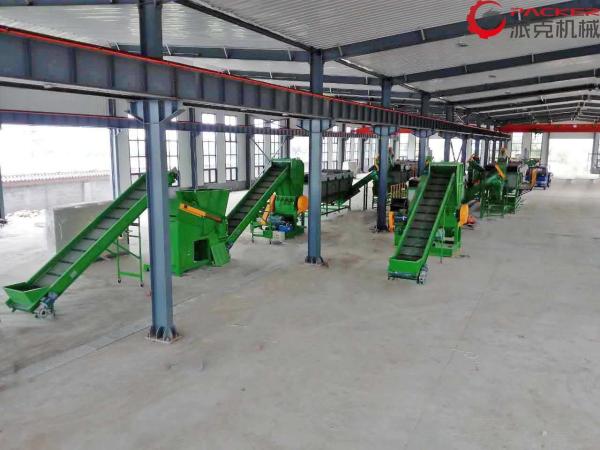 PLC Control Plastic Washing Recycling Machine 3mm Thickness Low Humidity Content