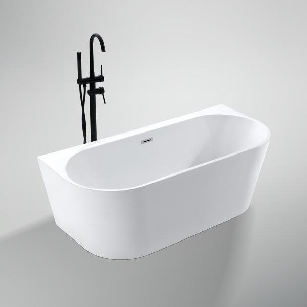 Wall Side Pure Acrylic Freestanding Bathtub Narrow Rim Border Initial Payment Within 1