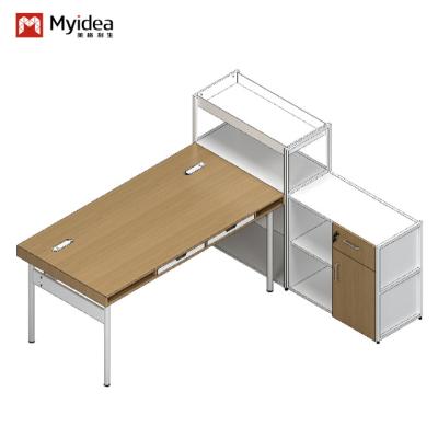 Mobiliário comercial Mesa lateral branca com opções personalizáveis