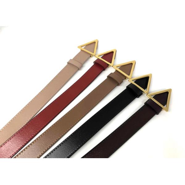 Ladies Triangle Buckle 28mm Genuine Leather Wide Belts